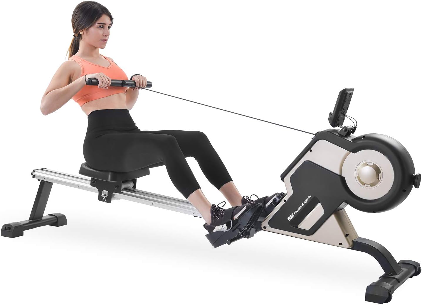 Fitness Rower Magnetic Rowing Machine Compact Indoor Rower with Magnetic Tension System, LED Monitor and 8-level Resistance Adjustment Fitness Equipment for Home Gym Ship From USA Local Warehouse