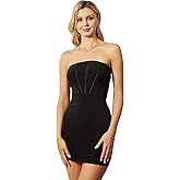 WDIRARA Women's Strapless Off Shoulder Corset Bodycon Club Party Mini Tube Dress
