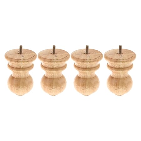 Sharplace Wooden Furniture Legs Feet For Sofa Couch Chair Bed Ottoman Bench Cabinet 4 Sets Wood 8cm Diameter