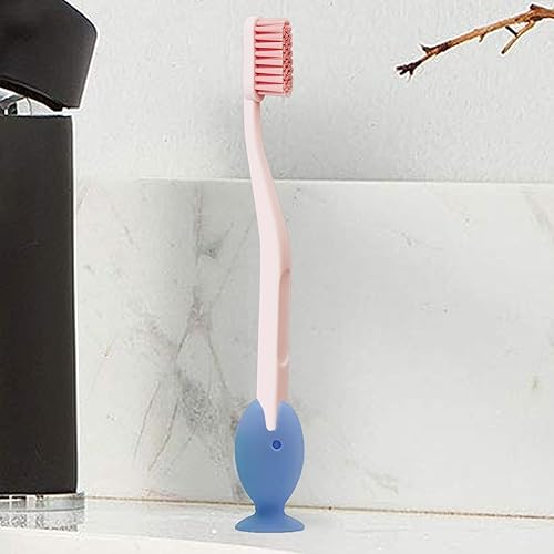 歯ブラシホルダー - シリコーンの魚の形の歯ブラシスタンド |浴室用歯ブラシホルダー |歯ブラシホルダーセット |家庭用吸盤底付き多機能歯ブラシ保護カバー - サムネイル 3