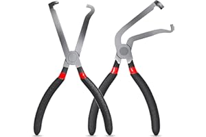 GUWETA Electrical Disconnect Pliers for Cars - 60 Degree & Straight Automotive Connector Removal Tool, Compatible with 37960/37980, Fuel Line & Hose Clip Pliers Tool for Push Tab Style Plugs, Non-Slip Grip