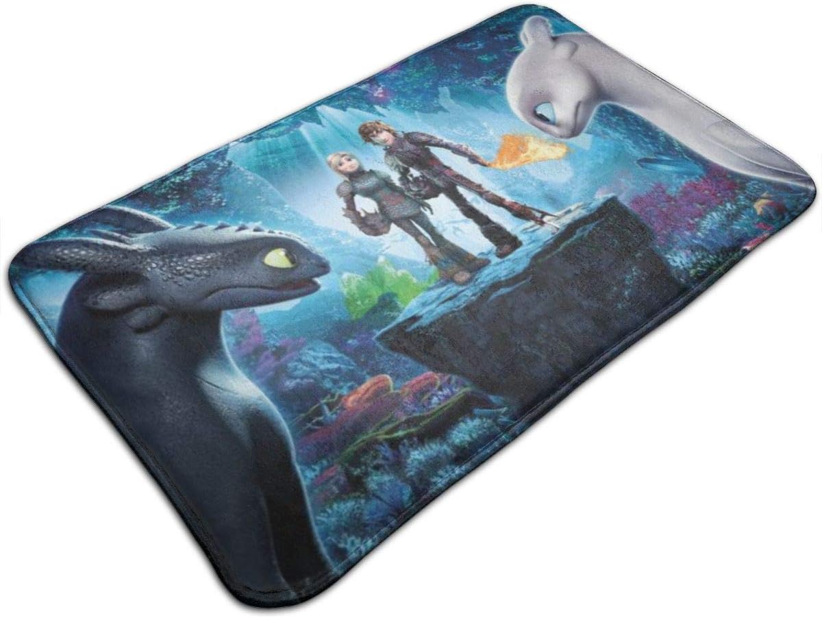 How to Train Your Dragon Carpet 19.5"" X 31.5"" Welcome Door Mat Toilet Floor Mats Anti-Skid Bath Rugs Indoor Outdoor-3D Printed Carpet