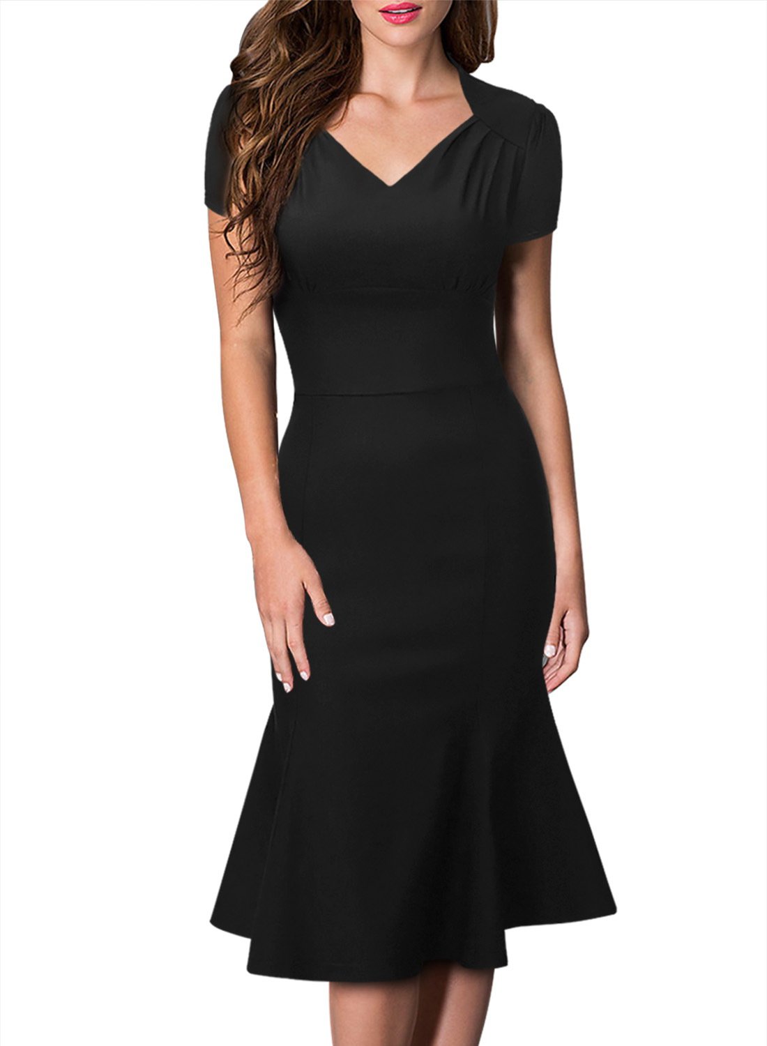 MissMay Women's Rockabilly Vintage V Neck Office Wedding Party Guest