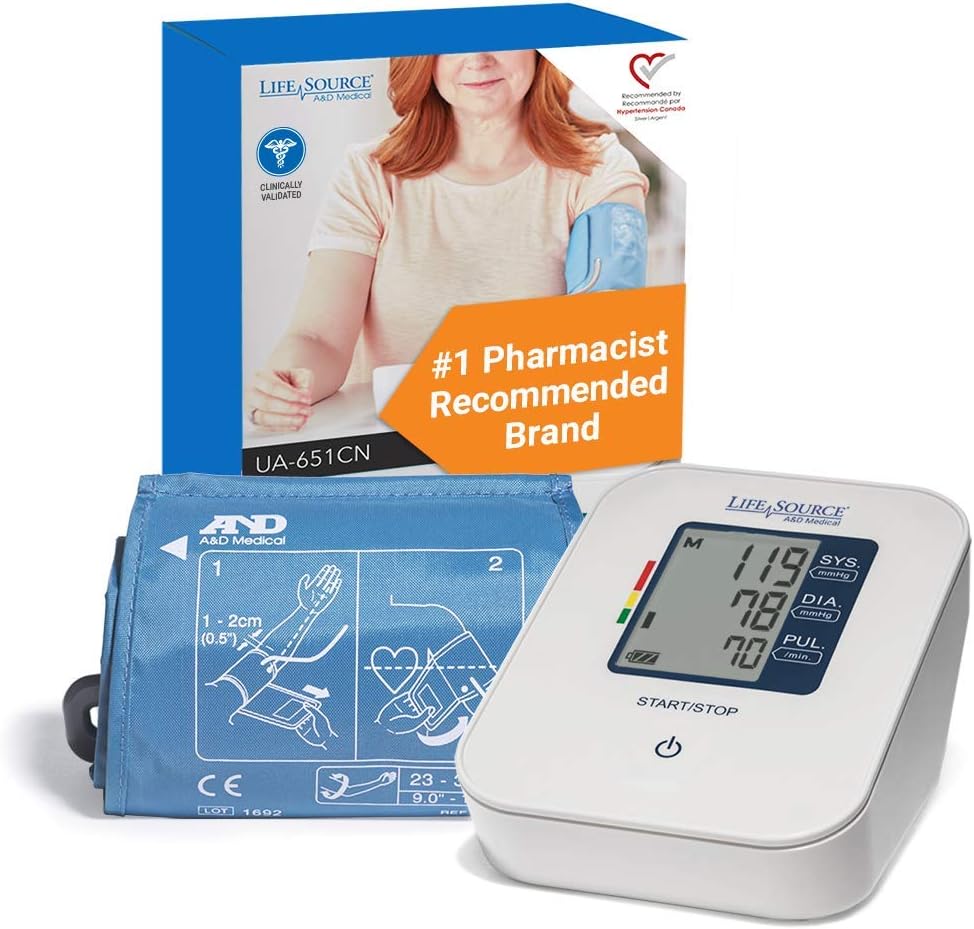 Lifesource Upper Arm Digital Blood Pressure Monitor With Medium Cuff Ua 651cn Amazon Ca Health Personal Care