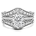 TwoBirch Sterling Silver Vintage Filigree and Milgrained Contour Ring Guard With Cubic Zirconia (0.75 ct.)