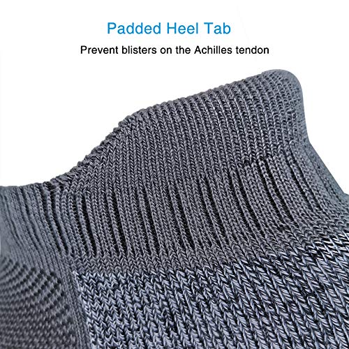 BERING Men's Performance Athletic Ankle Running Socks, Grey, Size 912