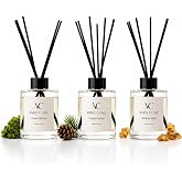 Vara Cove Reed Diffuser Set 3 Pack Premium Reed Diffusers Amber Mist, Crisp Cedar &amp; Forest Moss Scents Long Lasting Home Fragrance Gift Set for Bathroom, Home &amp; Office