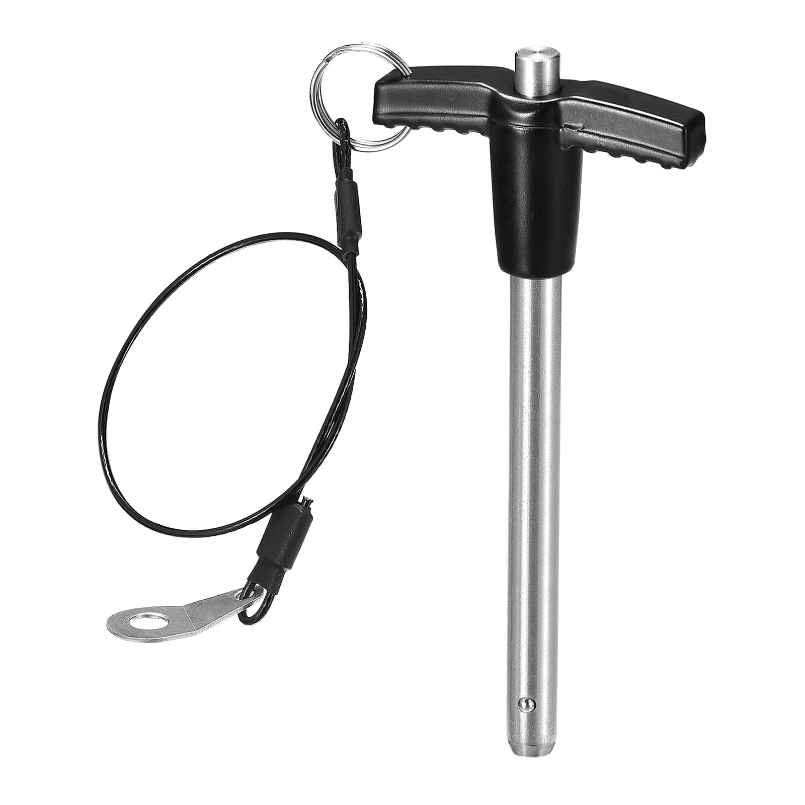 DTGN 8mmx80mm(DxL) T Handle Quick Release Pin - Good for Quickly Connecting and Hooking Up Components - 304 Stainless Steel Ball Locking Pin with Push Button - Black/Silver