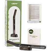 Leaf Shave Dermaplaner Kit - Dermaplane Razor, Stand, 10 Refills - Mercury | All-metal reusable dermaplane razor and exfoliating tool for women, includes matching stand and 10-pack of refills