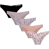 Vince Camuto Women’s Underwear Seamless Bikini, No Show Breathable Ladies Panties, Soft and Stretchy, Ropa Interior, 5 Pack