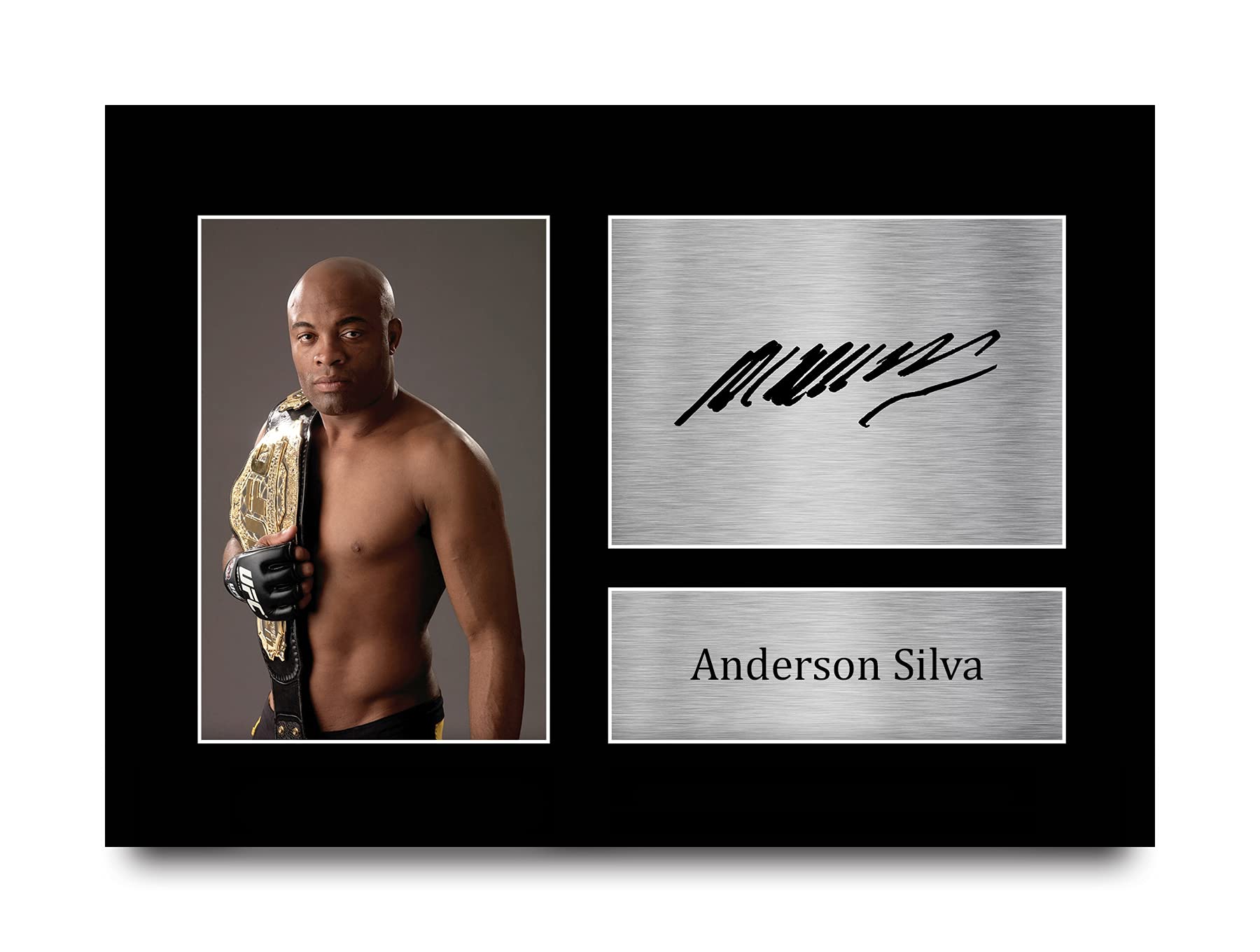 HWC Trading Anderson Silva MMA Gifts Printed Signed Autograph Picture for UFC Memorabilia Fans - A4