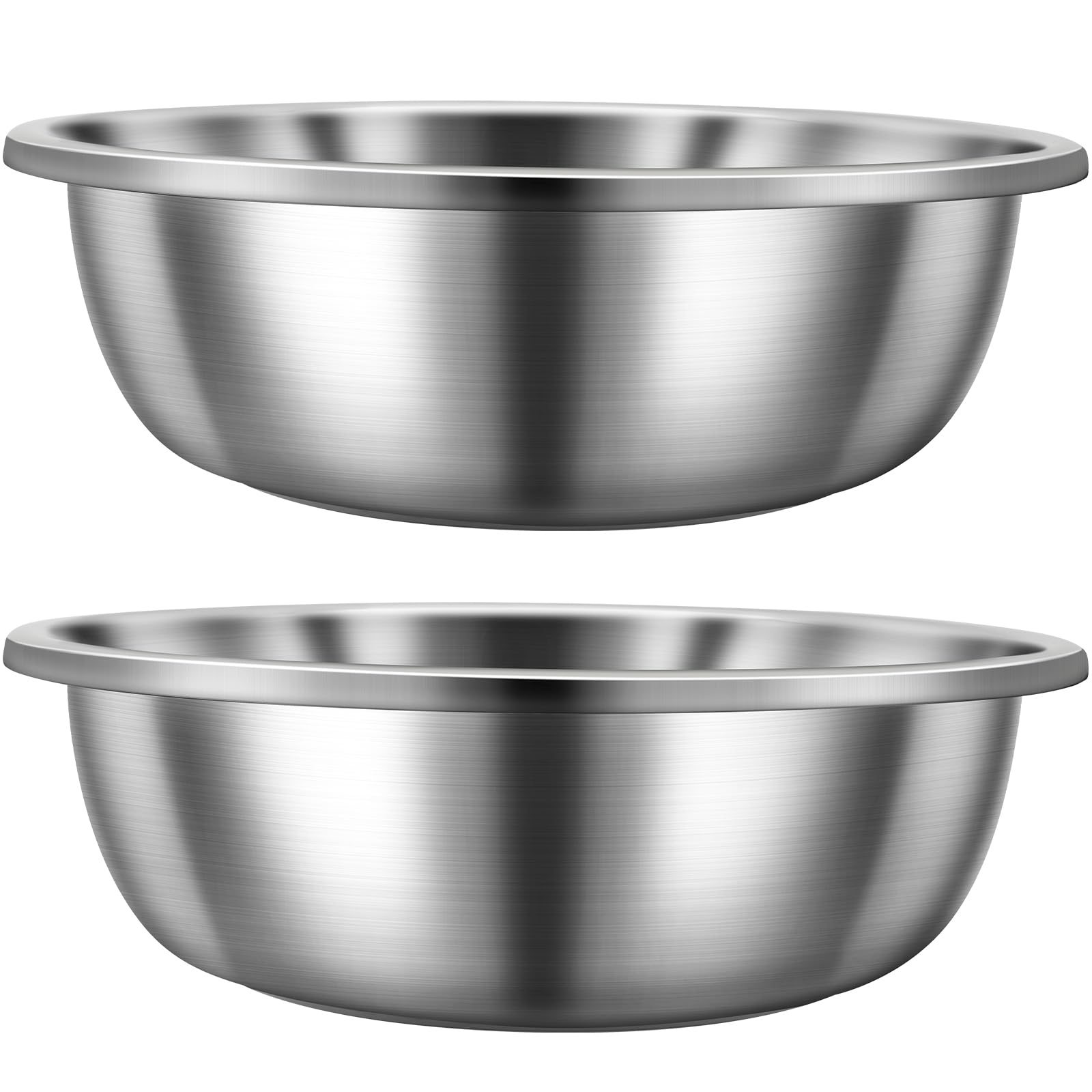 Photo 1 of ** SOLD AS IS, NO ERFUND/RETURN** SEE COMMENTS!
FillTouch 2 Pack Large Mixing Bowl Oversized All Purpose 304 Stainless Steel Polished Mirror Flat Base Metal Bowl for Home or Commercial Prepping Baking Mixing Marinating(8qt)