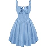 SCARLET DARKNESS Corset Mini Dress for Women Teens 2026 Summer Ruffle Sundress Graduation Homecoming Dresses
