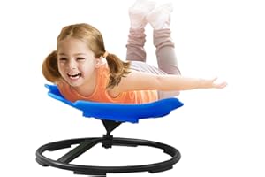 HAPPYMATY Autism Sensory Products Kids Swivel Chair for Autistic Kids Sensory Spinning Chair Spin Seat Sensory Indoor/Outdoor - Improve Balance & Motion Sickness Relief for Children & Teens