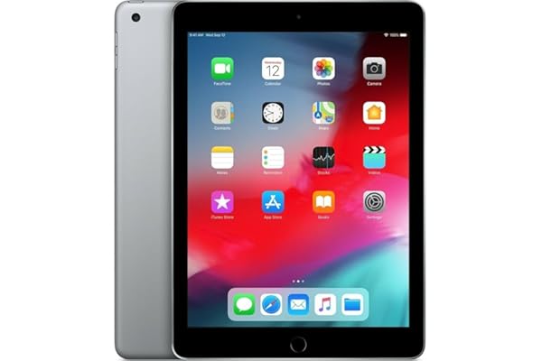 2018 Apple iPad 6th Gen (9.7- inch, Wi-Fi, 128GB)- Space gray (Renewed)