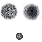 2 Packs Microphone Windscreen for Hollyland Lark M2, RIBIU-WMO1, BOYA Link3, maono Wireless Mic, Microphone Furry Wind Muff -Grey