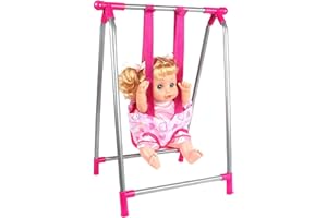 Doll Stroller Set, Infant Doll Stroller Crib High Chair Set, Doll Accessories, 1 Piece Stroller, Swing, Rocking Chair, Dining