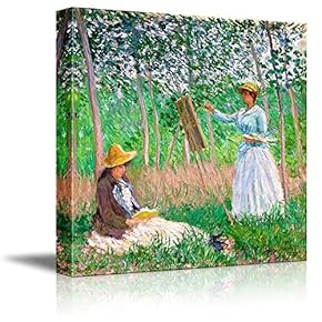in The Woods at Giverny by Claude Monet - Canvas Print Wall Art Famous Oil Painting Reproduction - 12" x 12"