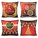 VAKADO Christmas Red Gold Decor Throw Pillow Covers Xmas Outdoor Holiday Winter Deer Home Decorative Cushion Covers Tree Snowflake Decoration for Couch Sofa 18X18 Set of 4