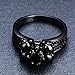 Rongxing Womens Mens Black Sapphire Six Claws And Four Skulls Black Ring Wedding Size 6-10