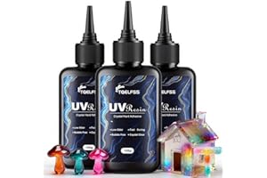 UV Resin 300g,Crystal Clear,Hard UV Curing epoxy Resin, Upgraded Formula,odorless,Solar Activated Glue kit,Clear,UV Fast Curi