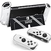 Clear Case for Nintendo Switch OLED, 3 in 1 Dockable Protective Case for Switch OLED and Controller Shock-Absorption and Anti-Scratch Design (Clear)