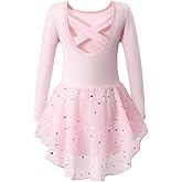 Tutu. kk Girls Ballet Leotards with Sparkly Glitter Skirted Toddler Ballerina Outfit Crisscross Back Dance Dress