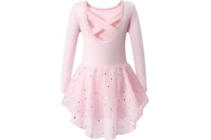 TUTU.KK Tutu. kk Girls Ballet Leotards with Sparkly Glitter Skirted Toddler Ballerina Outfit Crisscross Back Dance Dress