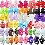 HABIBEE 30pcs Baby Girl Dot Bow Clips Girl's Headwear Kids Hair Accessories