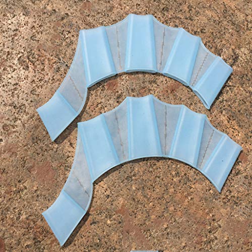 image for Fine Mens/Womens/Kids Webbed Swimming Gloves Silicone Soft Eco-Friendl