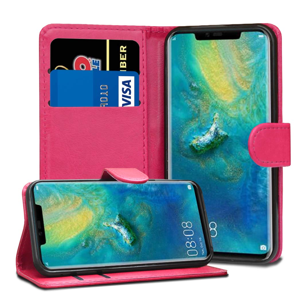 Compatible With Huawei Mate 20 Pro Cases - Premium Wallet Leather Flip Case Cover For Huawei Mate 20 Pro [Card Holder] [Magnetic Closure] (Pink)