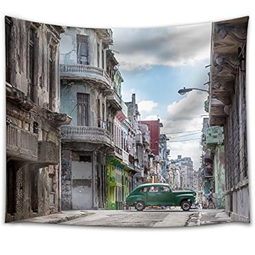 vintage tapestry 街 Vintage City with Old Buildings - Fab - Tapestry