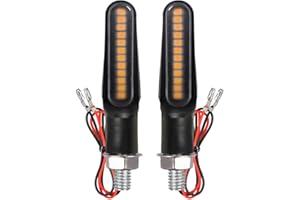 BlyilyB Motorcycle Blinkers Indicator Sequential Turn Signal Amber LED Lamp (Pack of 2)