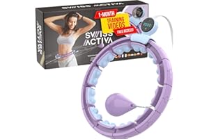 Swiss Activa+ Infinity Hoop Smart Weighted Hula Hoop - Smart Hula Hoop Fit- Exercise Hoola Hoop Exercise Equipment- Adult Hula Hoops for Exercise- Hula Hoops for Women Weight Loss