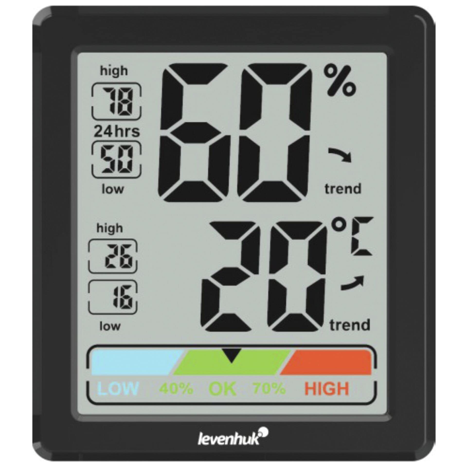 Levenhuk Wezzer BASE L20 Wireless Digital Thermohygrometer with Built-in LCD Display and Comfort Level Scale