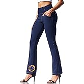 VOOVEEYA Women's Fleece Lined Leggings Flare Pants with Pockets Thermal Warm High Waisted Winter Bootcut Yoga Dress Pants