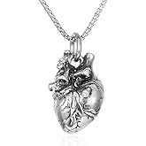 Anatomical 3D Heart Cremation Jewelry For Ashes Of Loved Ones Keepsake Urn Necklace For Women Men Memorial Pendant Stainless Steel