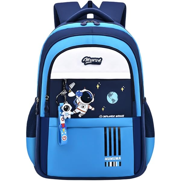 NASIAN Space Astronaut Rocket Mochila Escolar Para Niños Y Niñas, Correa Ajustable, Impermeable, 16 Pulgadas, Cohete Espacial, Mochilas De Viaje