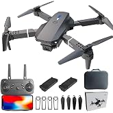 VVDZJX Mini Drone with Camera for Kids, 2 Batteries, 1080P FPV, 360&deg; Flips | One-Click Take Off/Landing, 3-Gear Speeds, Headless Mode, Emergency Stop, Carrying Case, Toys Gifts for Kids