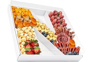KAFUCIZE 12.5inch Fillable Paper Mache Number Letter Cardboard Cutouts Charcuterie Board Food Sweet Cupcake Tray Party Decorative Box (Letter N, White)