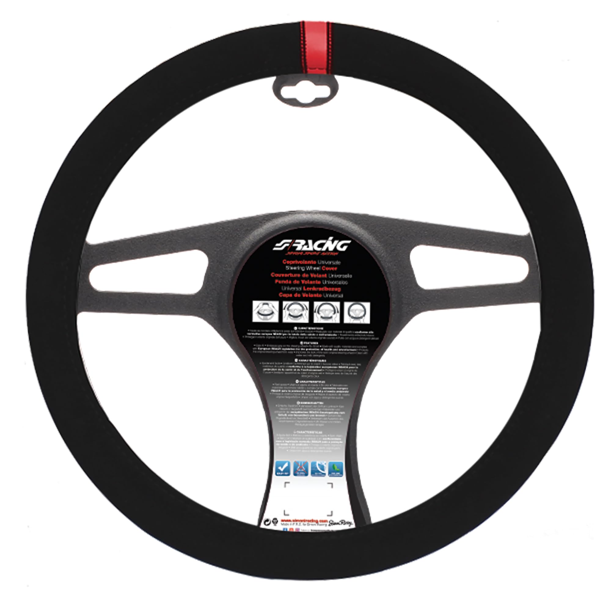 Simoni Racing SR CVT27R 37-39 cm Steering Wheel Cover Black/Red