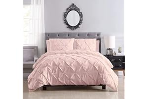 SILENTNIGHT Pinch Pleated Duvet Cover 1 Piece 100% Egyptian Cotton 800 Thread Count with Zipper Closure and Corner Ties, Super King Size (116" x 98") Inch - Blush Solid