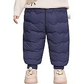 Happy Cherry Snow Puffer Down Pants for Toddler Baby Boy Girls Warm Skiing Pant Ski Snowpant Windproof Trouser 1-7Y
