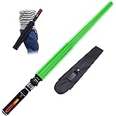 ANNDOFY Light Up Saber for Kids, Green Light Swords with FX Sound, Expandable Light Swords Set for Galaxy War Fighter Warriors Halloween Dress Up Parties (with Belt Clip)