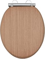 AQUALONA Premium Tongue and Groove Soft Close Toilet Seat Oak