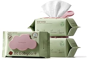 Bc Babycare Cloud Moist Baby Wipes, Thick & XL, 99% Water, Ultra-Hydrating, Unscented, Hypoallergenic for Sensitive Skin, Biodegradable, 3 Flip-Top, 240 Count