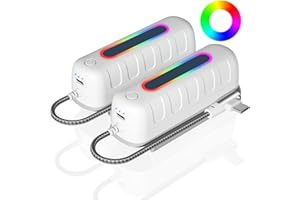Saqico Battery Pack for Oculus Quest 2/3/3S, 5000mAh Extended Power with Multi-Colors RGB Lights, Lightweight and Portable VR Extend Power Accessories for Extra 2-4H Playtime (Pack of Two)
