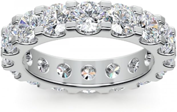 Madina Jewelry 4.00 ct Ladies Round Cut Diamond Eternity Wedding Band Ring in 14 kt White Gold