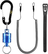 SF Strongest Magnetic Release Holder with Coiled Lanyard Aluminum Blue
