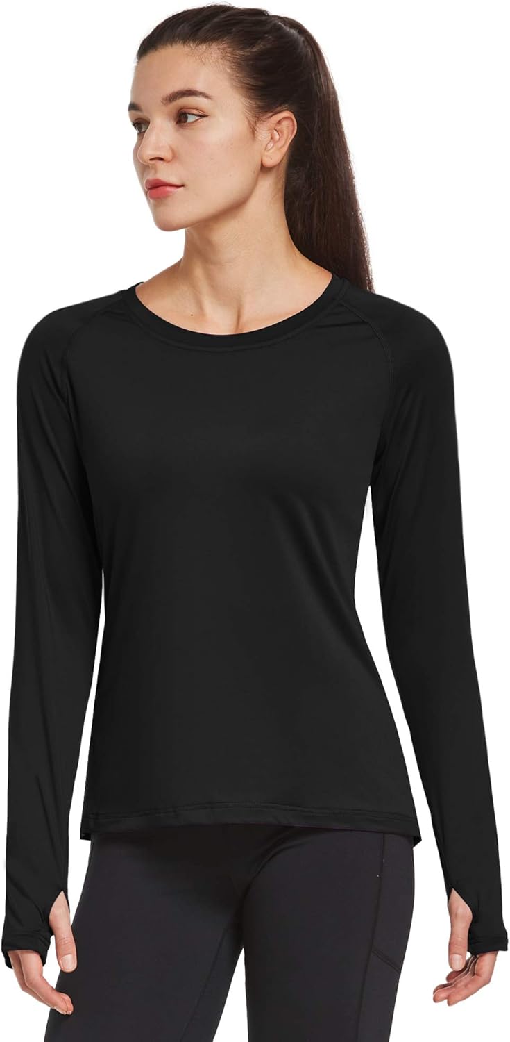 Ogeenier Women's Dri Fit Long Sleeve Running Workout Shirts: Clothing